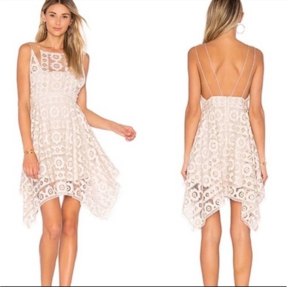 Free People Just Like Honey Beige Lace Dress Size 2 - Picture 2 of 11